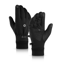 Riding gloves winter outdoor sports windproof plus velvet thickened warm lock warm wrist mouth mountaineering skiing waterproof touch screen