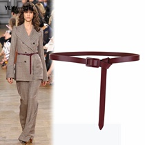 First layer cowhide leather belt Women summer decorative dress waist belt Joker fashion with skirt shirt