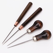 Solid cone drilling sewing shoe needle cone needle old-fashioned all-steel special fine perforated eye-piercing wooden handle shoe line solid wood handle