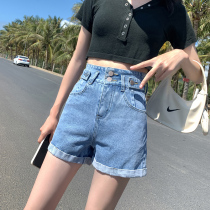 High-waisted denim shorts womens summer thin 2021 New loose thin babes wild hot pants