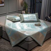  Cooling mat Ice silk mat washable summer 1 8M three-piece set 1 5 foldable 2 0m summer fitted sheet