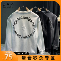 卫衣男春秋2022新款ins潮牌圆领白色印花长袖上衣宽松美式帅外套