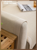 Cotton linen homochromatic series Four seasons universal non-slip modern thick real stay-at-home minimalist sofa cushion cloth art cushion