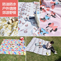 9.9 yuan one-time thickened tablecloth outing camping picnic tablecloth plastic printing barbecue reuse