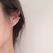 s925 sterling silver butterfly ear clip female Net red earrings 2020 New Tide ear clip fairy stud