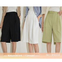 Amyy Studios ex-gratia 7 discount for Japanese import yarn High waist display slim Western pants