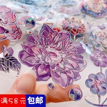 Single Idle Laser Silver Pet Peet Glue Transparent Hand Tent Adhesive Tape Split up Ledger Handbill Collage Decorative Painting Hand Ledger Collage