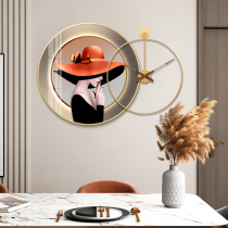 Light luxury living room household characters fashion decoration Wall clock Personality creative wall clock Restaurant painting combination clock decoration