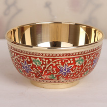 Copper bowl 10 11 12 15 cm rice bowl multi-color copper element pure brass bowl household tableware color large