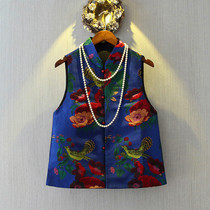 Xiaoshanzhijia Chinese style womens clothing autumn new improved jacquard vest waistcoat vest Chinese Tang dress horse clip