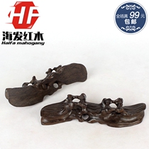 Redwood root carving hollow pen holder brush holder solid wood pen holder Pen Hill walnut base calligraphy supplies