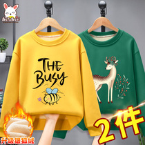 Girls plus velvet vests autumn and winter girls thick clothes female children foreign-based children big childrens winter tops 12 years old