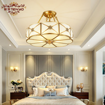 European all copper ceiling lamp living room copper lamp led aisle door hall lamp Sun table lamp American bedroom lamp simple European lamp