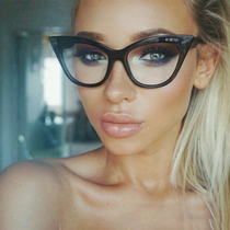 New retro cat-eye glasses college style flat mirror women optical glasses women о оки