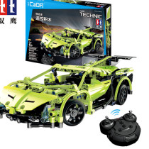 Remote-controlled sports car police car Puzzle boys assembly building blocks