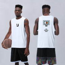 Basketball training waistcoat male sleeveless summer and autumn quick dry breathable loose fitness sports T-shirt wearing tide hip hop