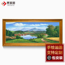 Pure hand-painted oil painting landscape landscape living room sofa background wall Office cornucopia decorative painting European customization