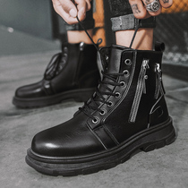 2021 new autumn high help men Martin boots Inlen wind ins tide tooling locomotive leather boots in the middle of the box