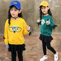 11-year-old girl spring clothing 2021 New Korean girl Net Red childrens clothing fashionable foreign style childrens sports suit