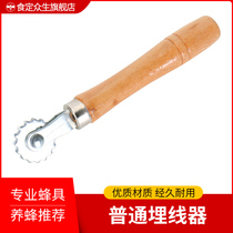 Buried Wire Instrumental BASE INSTALLER FOR BEEKEEPING TOOLS WOOD SHANK BRONZE HEAD ROLLER NEST BOX BEE SPLEEN CRIMPER