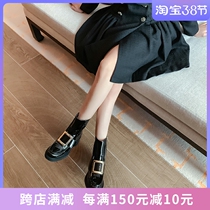 Special price clearance RV square buckle Martin boot female coarse heel genuine leather lacquered leather thick bottom European station fashion boots