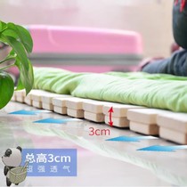 Collapse rice environmental protection plus hard tatami ribs frame widened breathable moisture-proof double bed frame Simple bed solid wood one