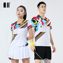 Single Double Spring Summer New Badminton Suit Mens And Womens Kit Short Sleeve Women Sportswear Quick Dry Suction Sweat-Breathable Blouse