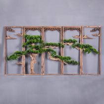 New Chinese wall-mounted creative interior simple living room porch club background wall solid wood wall ornaments
