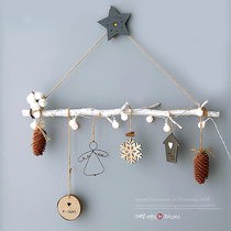 Nordic simple Christmas decoration hanging shop pendant pendant scene layout creative Wooden Christmas ornaments