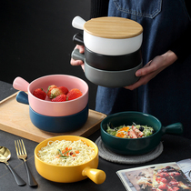 Nordic Home Baking Ovens Ovens Special Breakfast Bowls of Foam Noodles Bowl Cheese with shank cutlery Ceramic Salad Bowl