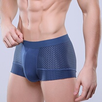 2 Men Sexy Ice Silk Hollowed-out Mesh Flat Corner Underpants Sports Tide Mens Four Corner Shorts Youth Bottom Pants