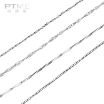 925 sterling silver necklace female simple no pendant bare chain water wave chain box chain melon seed chain Korean Joker choker