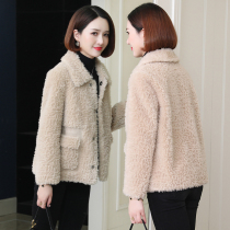 zqqz cashmere coat womens short fur one 2020 winter New lamb wool wool fur coat D160