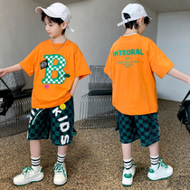 Childrens clothing CUHK boys summer clothing suit 2022 new summer Korean version of the internet Red Fried Street Foreign Handsome is trendy and trendy