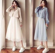  Spring clothing 2020 new fashion temperament foreign air weight reduction suit skirts fairy super fairy little balsamic wind two sets of clothes