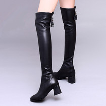 Comisa summer boots women over the knee leather thick heel 2021 summer new boots summer mid-heel high-heeled knight