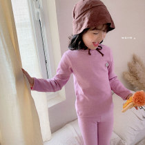 Childrens autumn sweater girl pure cotton warm sweater boy cotton underwear suit for children