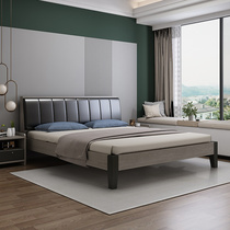 Bed Nordic simple 1 8 meters Modern master bedroom double bed 1 5 single beds European bed Economy simple solid wood bed