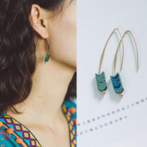 Dream horse vintage earrings temperament Bohemian small fresh drop earrings Ethnic wind earrings Simple holiday accessories