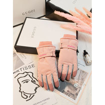 womens winter ski gloves cute mountaineering waterproof cold insulation fleece thick cotton riding mens motorcycle student