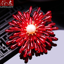 Lingda brooch female high-grade freshwater pearl pin original handmade corsage high-end luxury temperament spring in Xitou