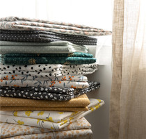 ins Multi-color Japanese miscellaneous style 40 combed cotton twill cotton printed sheets Fitted sheet Dormitory double bed single