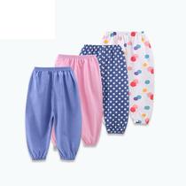 Young children anti-mosquito pants solid color mosquito repellent infant ultra-thin new summer spring and summer bottoming boy pants fat baby