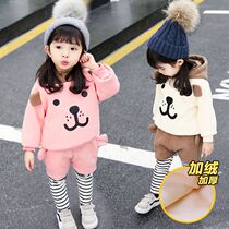 Girl Cartoon Sweatshirt Spring Autumn Suit 2020 New 1 Baby 2 Ocean Gas Winter 5 Plus Suede 6 Children 4 Tide Clothes 3 Years Old