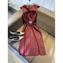 (Hangzhou light luxury custom) female style dress female long new satin temperament slim skirt