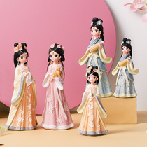 Ancient style doll cute wearing Hanfu girl decoration small doll room decoration desktop creative gift girl gift