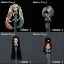Spot Iminitoys 1 12 female soldiers anime beauty head carving 1:12 head carving four optional white skin