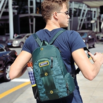 Single shoulder dual bag male large capacity leisure canvas multifunctional bag female travel backpack small bag waterproof nylon bag