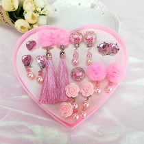 Direct selling childrens ear clip brand new earless hole hair ball earrings Princess pain earring clip girl toy small ring ornaments