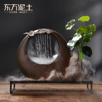 Oriental clay water dispenser Creative ceramic ornaments Home living room Office desktop decorations Humidifier